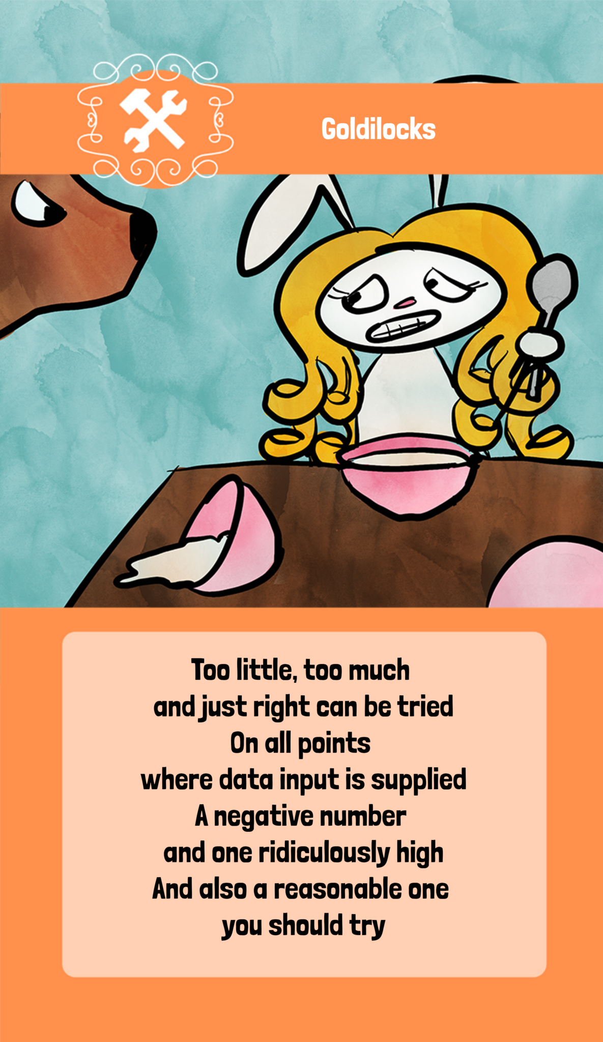 Picture of a card called Goldilocks from the